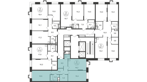 105,3 м², 2-комнатная квартира 16 900 000 ₽ - изображение 79