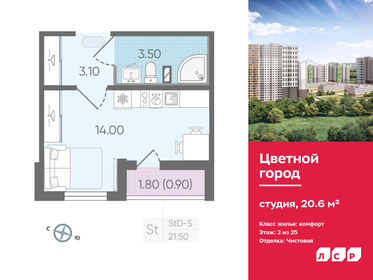 Квартира 20,6 м², студия - изображение 1