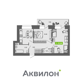 Квартира 53 м², 2-комнатная - изображение 1