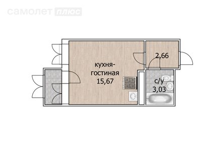 23,2 м², квартира-студия 2 550 000 ₽ - изображение 26