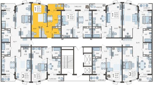 44 м², 1-комнатная квартира 7 800 000 ₽ - изображение 126