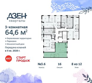 64,4 м², 3-комнатная квартира 14 956 778 ₽ - изображение 26