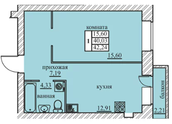 38 м², 1-комнатная квартира 3 790 000 ₽ - изображение 38