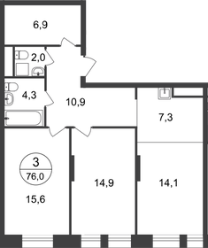 82,1 м², 3-комнатная квартира 17 600 000 ₽ - изображение 144