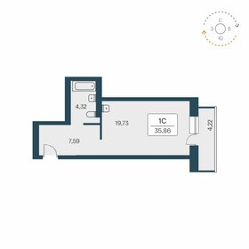 Квартира 35,9 м², студия - изображение 1