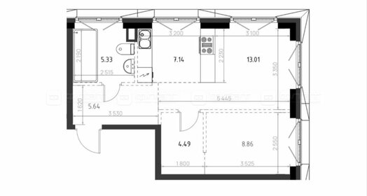 Квартира 45 м², 2-комнатная - изображение 1