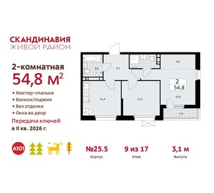 55,1 м², 2-комнатная квартира 13 948 012 ₽ - изображение 23