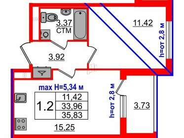 34,9 м², 1-комнатная квартира 7 650 280 ₽ - изображение 21