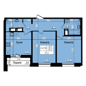 62,8 м², 2-комнатная квартира 8 999 000 ₽ - изображение 13