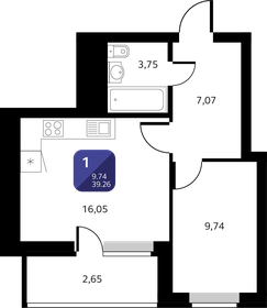 40,5 м², 1-комнатная квартира 4 500 000 ₽ - изображение 41