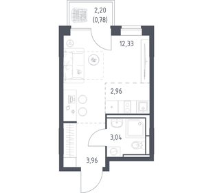 Квартира 23,1 м², студия - изображение 1