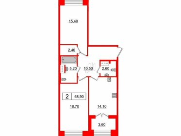 68,9 м², 2-комнатная квартира 29 137 942 ₽ - изображение 24