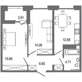 Квартира 57,6 м², 2-комнатная - изображение 1