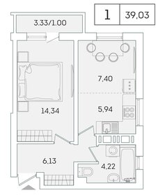 37,1 м², 1-комнатная квартира 6 494 250 ₽ - изображение 10
