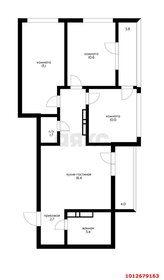 Квартира 68,6 м², 3-комнатная - изображение 1