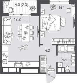 43 м², 1-комнатная квартира 8 000 000 ₽ - изображение 71