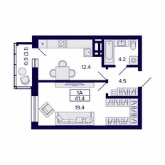 Квартира 41,4 м², 1-комнатная - изображение 2