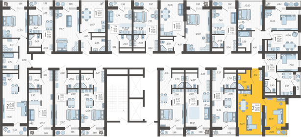 42,8 м², 2-комнатная квартира 17 164 124 ₽ - изображение 32