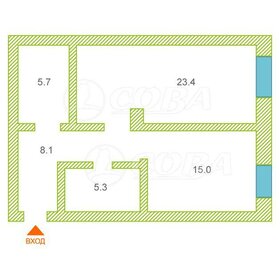 Квартира 58 м², 1-комнатная - изображение 1