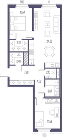 69,9 м², 2-комнатная квартира 26 437 320 ₽ - изображение 1