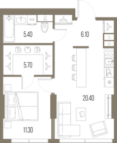 48,9 м², 1-комнатная квартира 23 584 470 ₽ - изображение 45