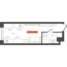 Квартира 23,2 м², 1-комнатные - изображение 1