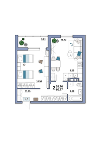 62,4 м², 3-комнатная квартира 4 450 000 ₽ - изображение 92