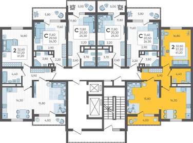 58 м², 2-комнатная квартира 12 500 000 ₽ - изображение 149