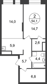 Квартира 54,1 м², 2-комнатная - изображение 1