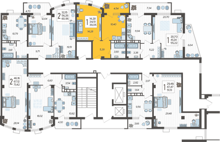 44,7 м², 1-комнатная квартира 5 500 000 ₽ - изображение 91