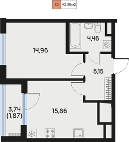 41,7 м², 1-комнатная квартира 19 000 000 ₽ - изображение 18