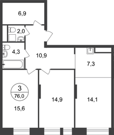 82,1 м², 3-комнатная квартира 17 600 000 ₽ - изображение 140