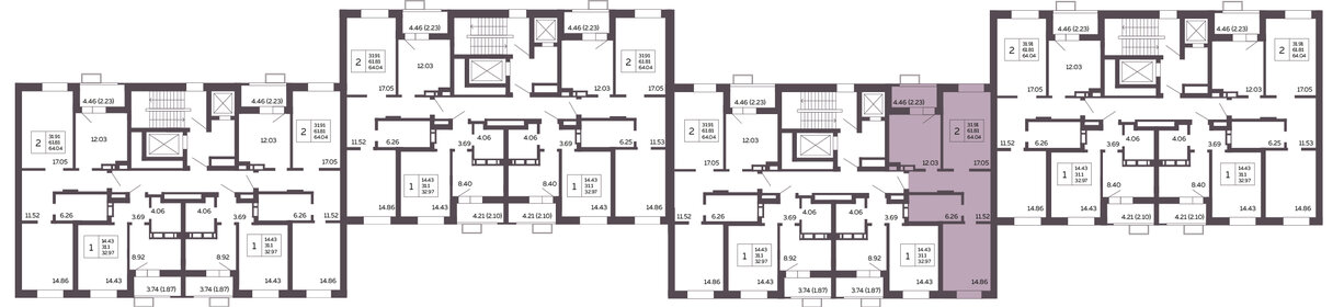 53,2 м², 2-комнатная квартира 11 750 000 ₽ - изображение 33