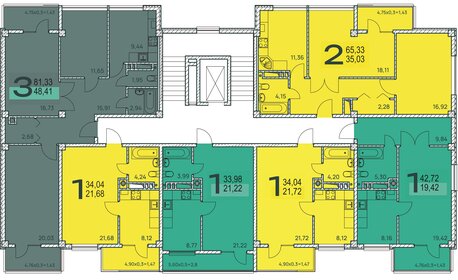 63,9 м², 3-комнатная квартира 7 200 000 ₽ - изображение 84
