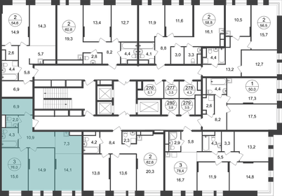 Квартира 76 м², 3-комнатная - изображение 2