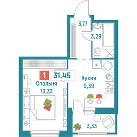 32 м², 1-комнатная квартира 6 490 000 ₽ - изображение 54
