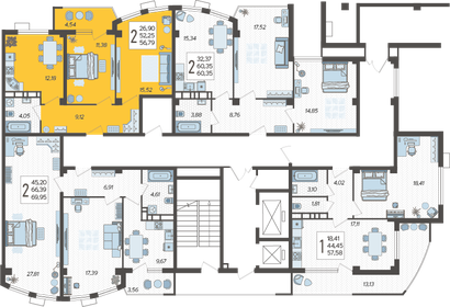 47,6 м², 2-комнатные апартаменты 8 200 000 ₽ - изображение 104