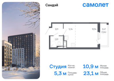 Квартира 23,1 м², студия - изображение 1