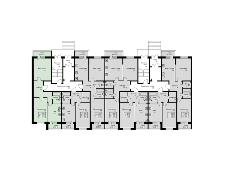 59,4 м², 2-комнатная квартира 6 949 979 ₽ - изображение 1