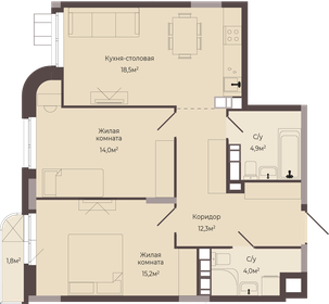 73,8 м², 3-комнатная квартира 11 259 600 ₽ - изображение 79
