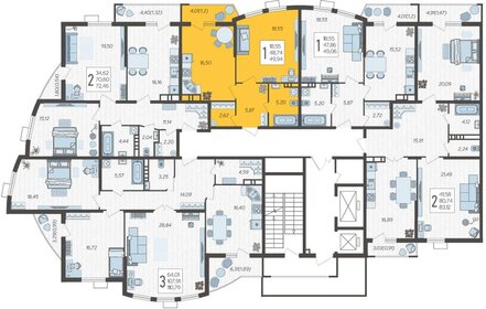 51 м², 1-комнатная квартира 9 700 000 ₽ - изображение 61