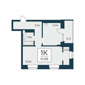 51,9 м², 1-комнатная квартира 9 200 000 ₽ - изображение 23