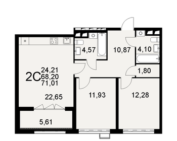 66,7 м², 3-комнатная квартира 10 500 000 ₽ - изображение 28