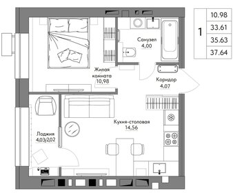 33,6 м², 1-комнатная квартира 10 359 000 ₽ - изображение 92