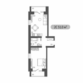 Квартира 51 м², 2-комнатная - изображение 1