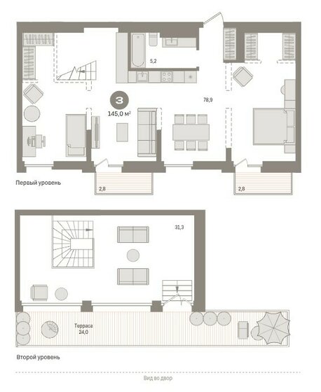 145 м², 3-комнатная квартира 23 216 200 ₽ - изображение 1