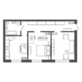 Квартира 51,1 м², 2-комнатная - изображение 2