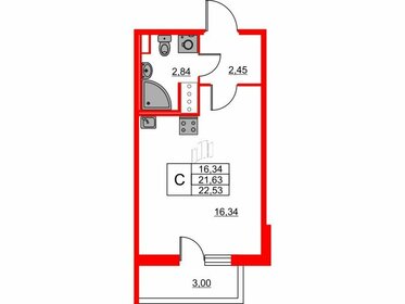 23 м², квартира-студия 3 850 000 ₽ - изображение 116