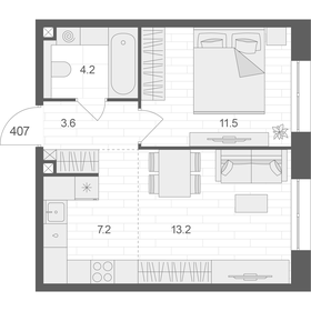 39,6 м², 1-комнатная квартира 20 023 820 ₽ - изображение 11