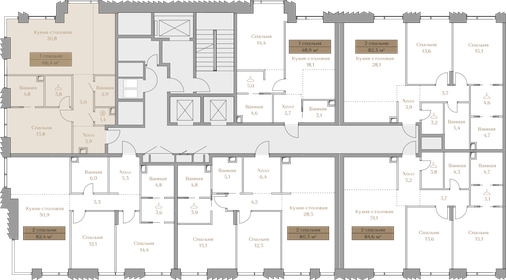 41,4 м², 2-комнатные апартаменты 24 391 000 ₽ - изображение 88